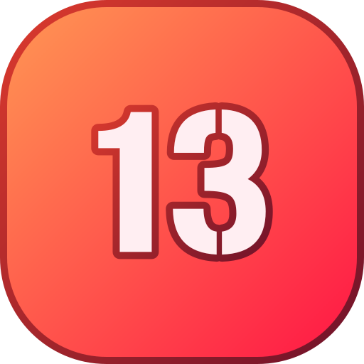 numero 13 Generic gradient lineal-color icona