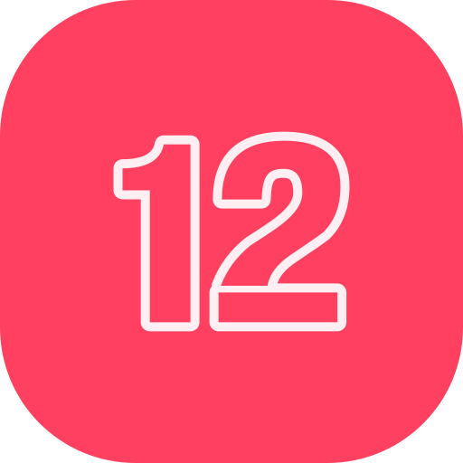 numer 12 Generic color fill ikona