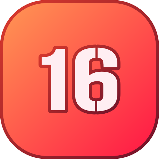 numero 16 Generic gradient lineal-color icona