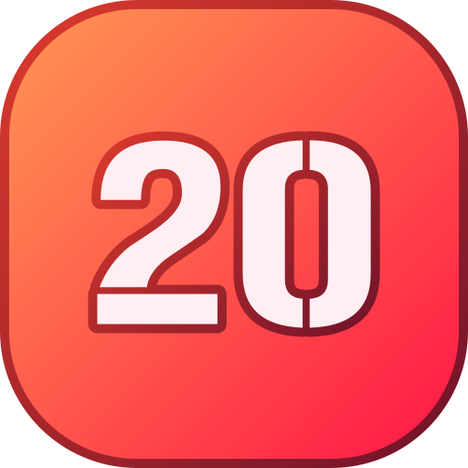 Number 20 Generic gradient lineal-color icon