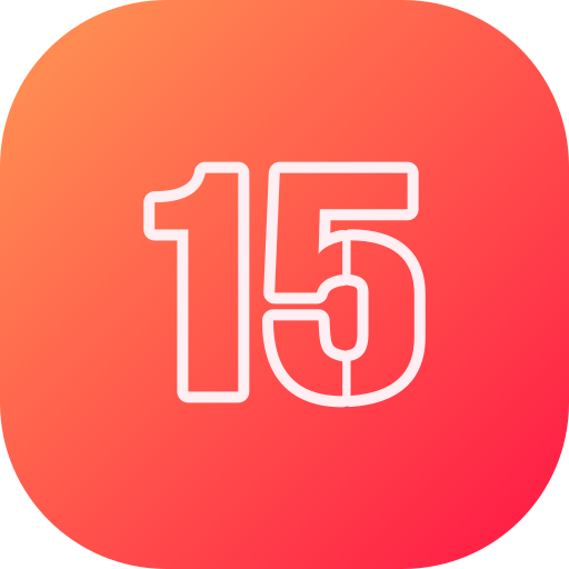 nummer 15 Generic gradient fill icoon