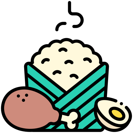 kip met rijst Generic color lineal-color icoon