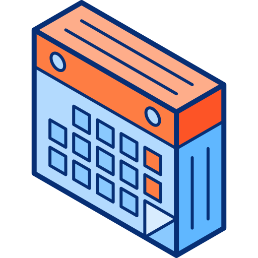 calendario Isometric Lineal Color icono