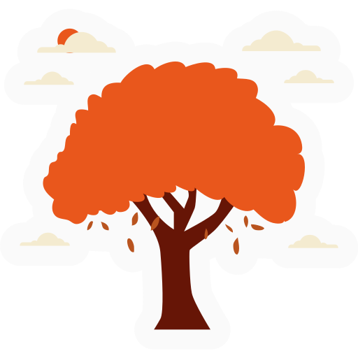 秋の木 Generic Sticker Color Fill icon