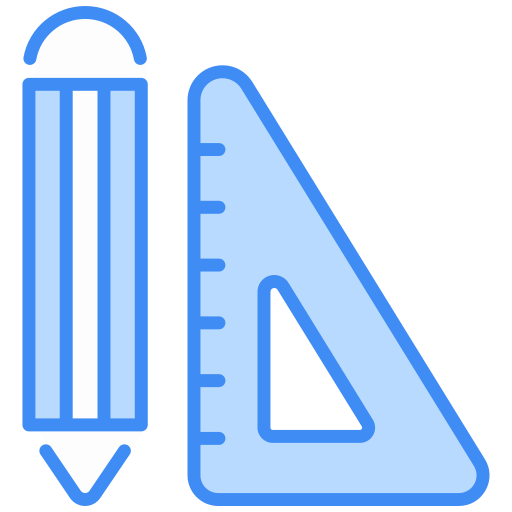 Pencil and ruler Generic color lineal-color icon