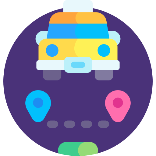 route Detailed Flat Circular Flat icon