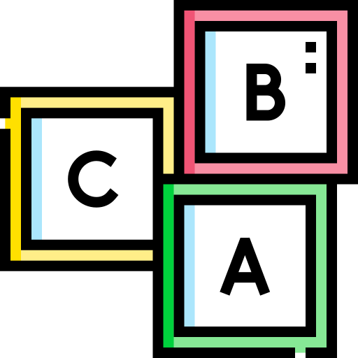 Алфавит Detailed Straight Lineal color иконка