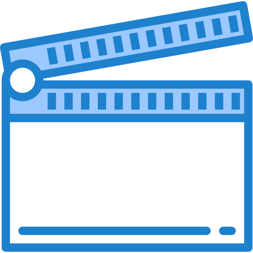 Clapperboard srip Blue icon