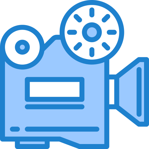 Movie projector srip Blue icon
