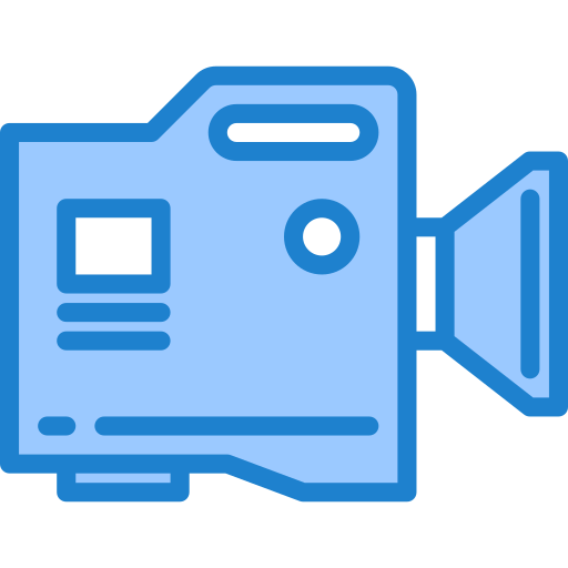 Video camera srip Blue icon