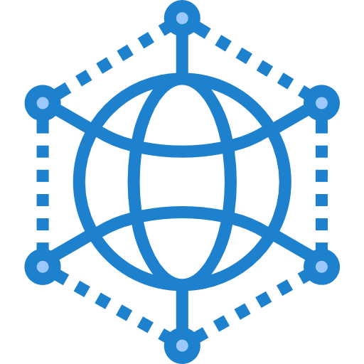 sieć globalna srip Blue ikona