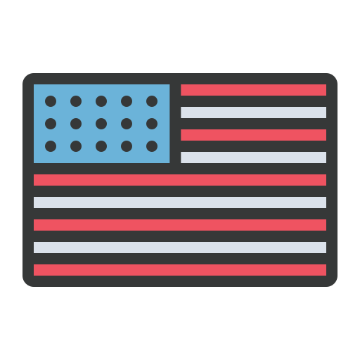 アメリカ合衆国 Generic color lineal-color icon