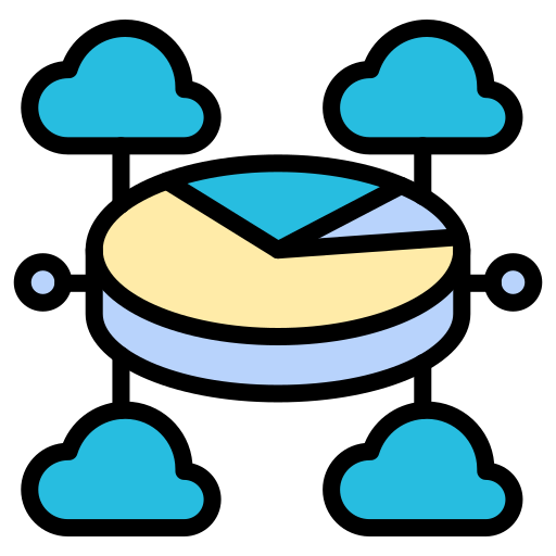 base de datos en la nube Generic color lineal-color icono