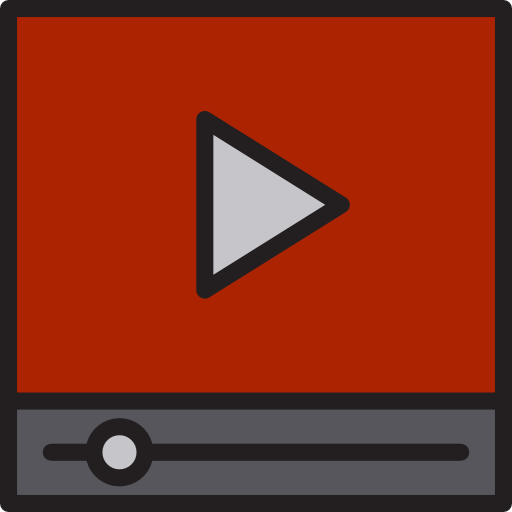 reproductor de video srip Lineal Color icono
