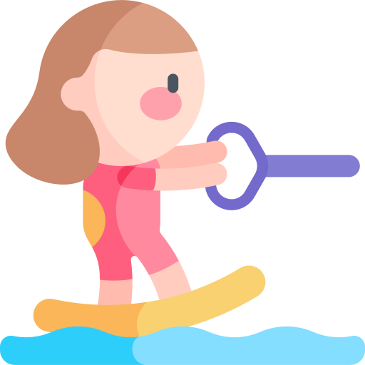 wakeboard Kawaii Flat icono