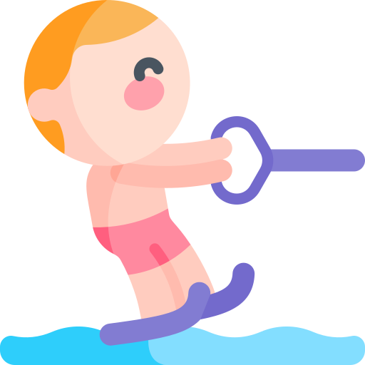 Water skiing Kawaii Flat icon