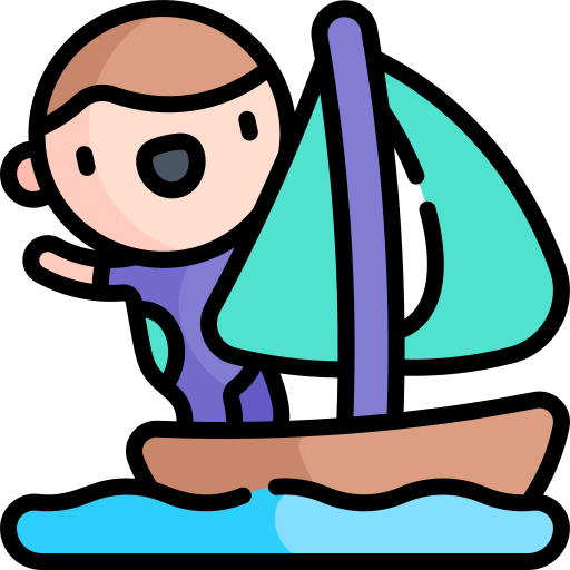 Sailing Kawaii Lineal color icon