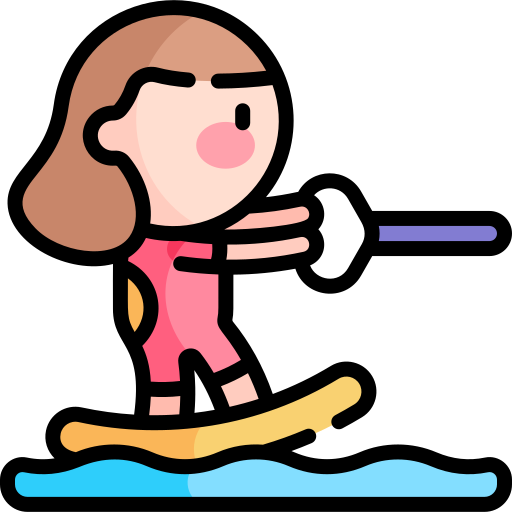wakeboarding Kawaii Lineal color ikona