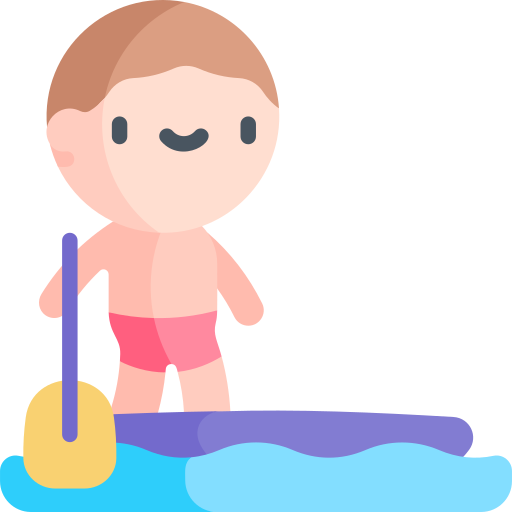 paddleboarding Kawaii Flat icono
