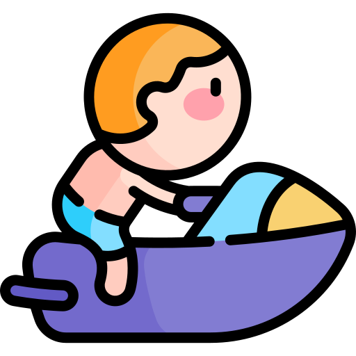 moto acuática Kawaii Lineal color icono
