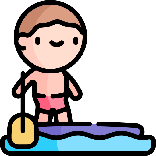 paddleboarding Kawaii Lineal color icono