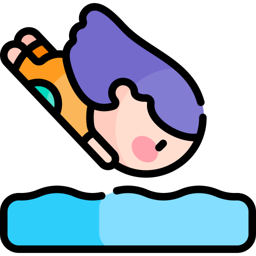 zwemmen Kawaii Lineal color icoon