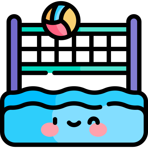 Водный волейбол Kawaii Lineal color иконка
