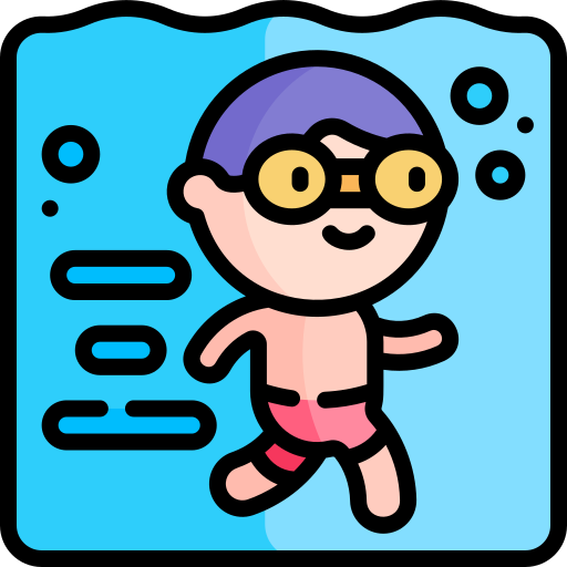 Aqua jogging Kawaii Lineal color icon