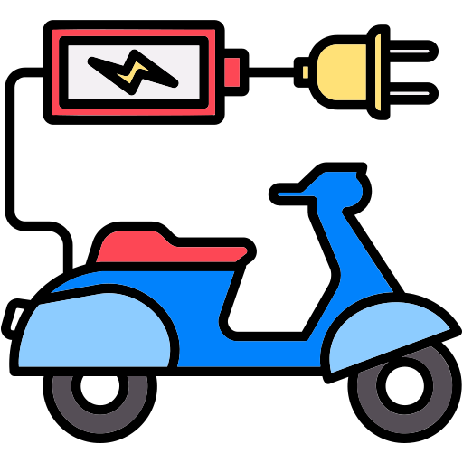 elektrische motorfiets Generic color lineal-color icoon