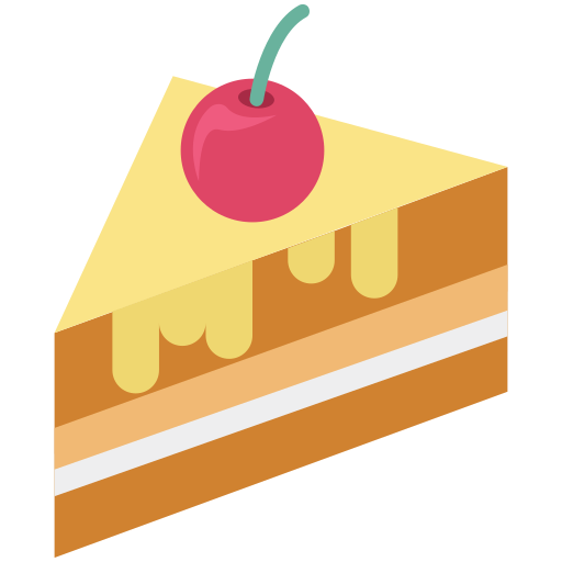 taart stuk Generic color fill icoon