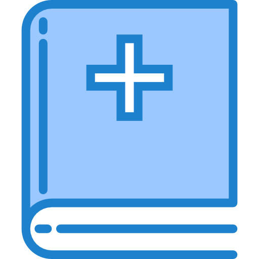 Medical book srip Blue icon