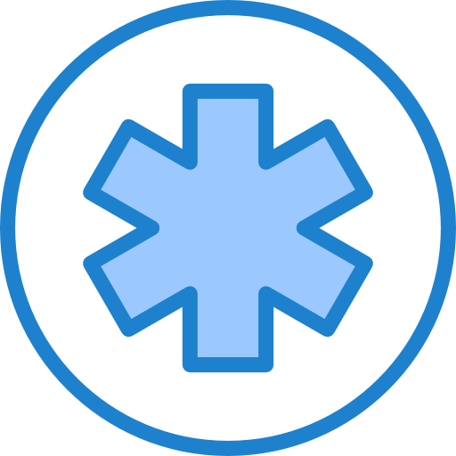 Medical sign srip Blue icon