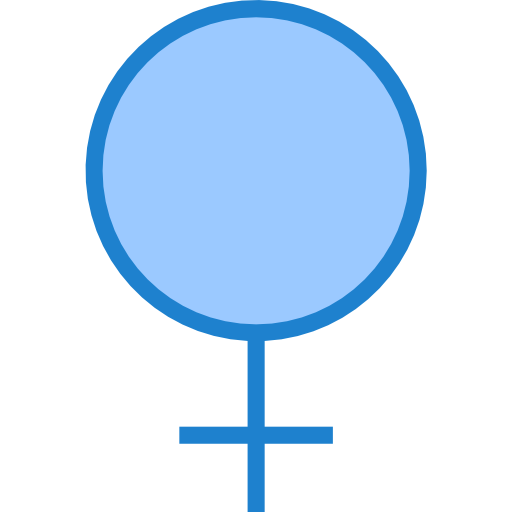 símbolo feminino srip Blue Ícone