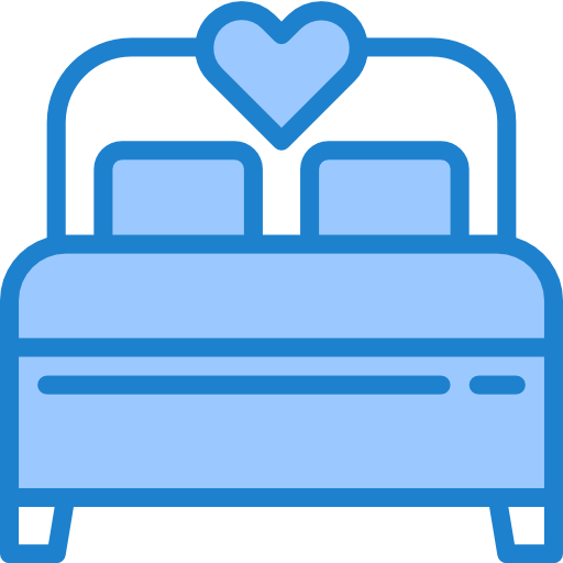 Double bed srip Blue icon
