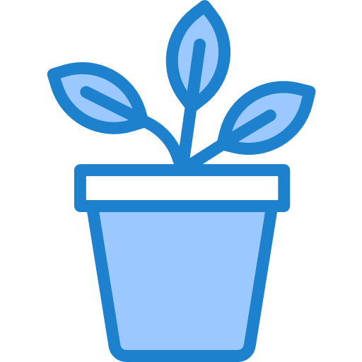 Potted plant srip Blue icon