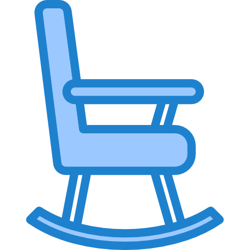 Rocking chair srip Blue icon