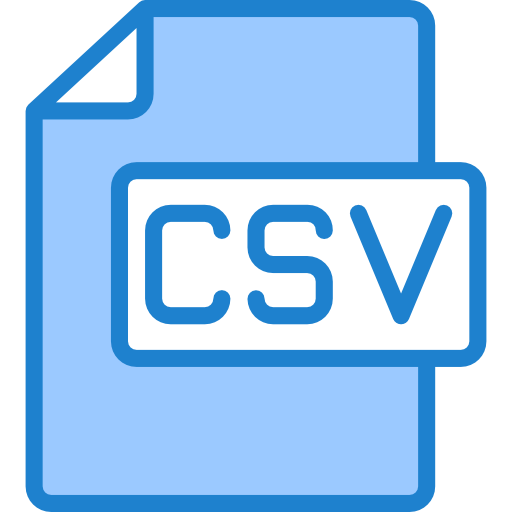 Csv file format srip Blue icon