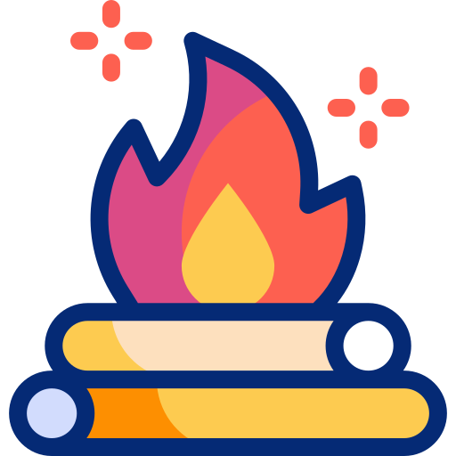 Fire camp Basic Accent Lineal Color icon
