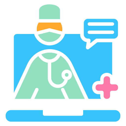 Online medical service Generic color fill icon