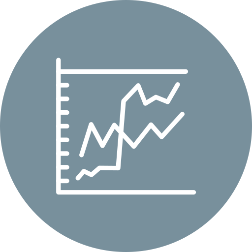 Trend chart Generic color fill icon