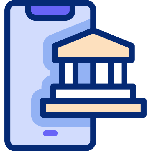 les services bancaires mobiles Basic Accent Lineal Color Icône