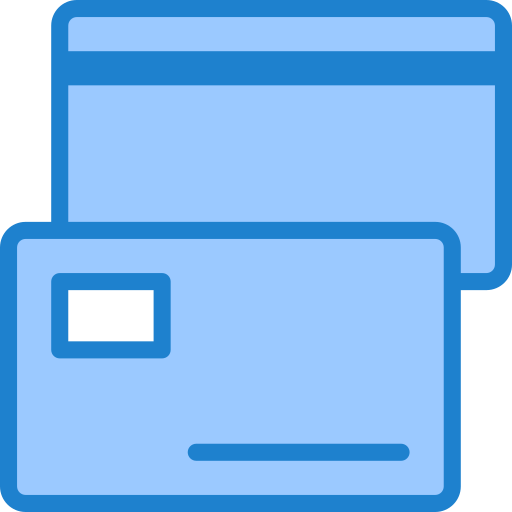 Credit card srip Blue icon