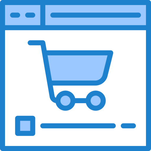 las compras en línea srip Blue icono