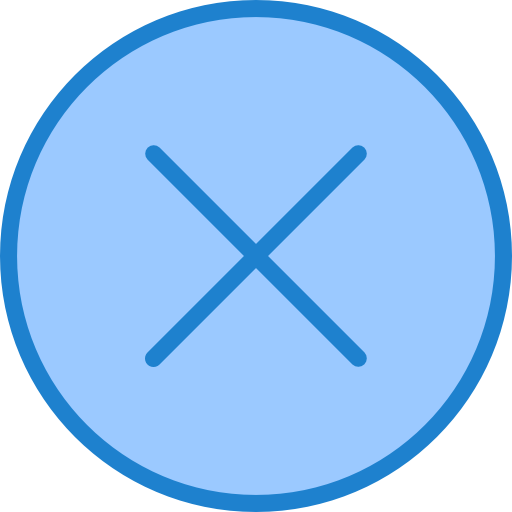Cancel srip Blue icon