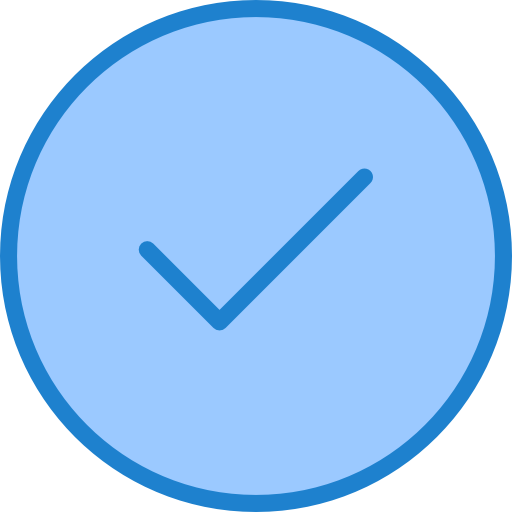 marca de verificación srip Blue icono