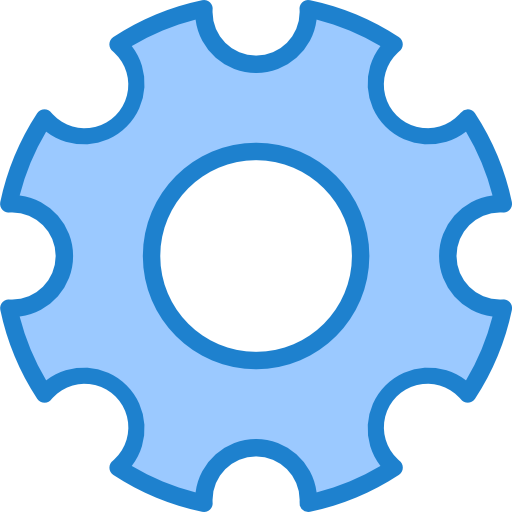 Cogwheel srip Blue icon