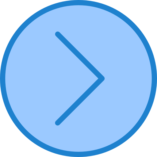 flecha correcta srip Blue icono