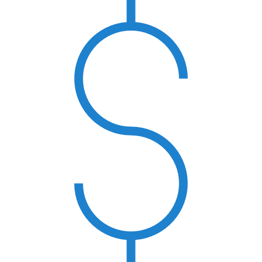 Символ доллара srip Blue иконка