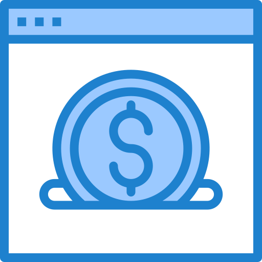 Online payment srip Blue icon