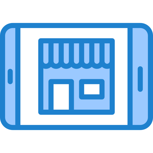 Online shopping srip Blue icon